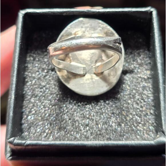 Vintage Sterling Silver Ring With Turquoise Stone Size 6.5 Intricate Rope Detail - Picture 2 of 9